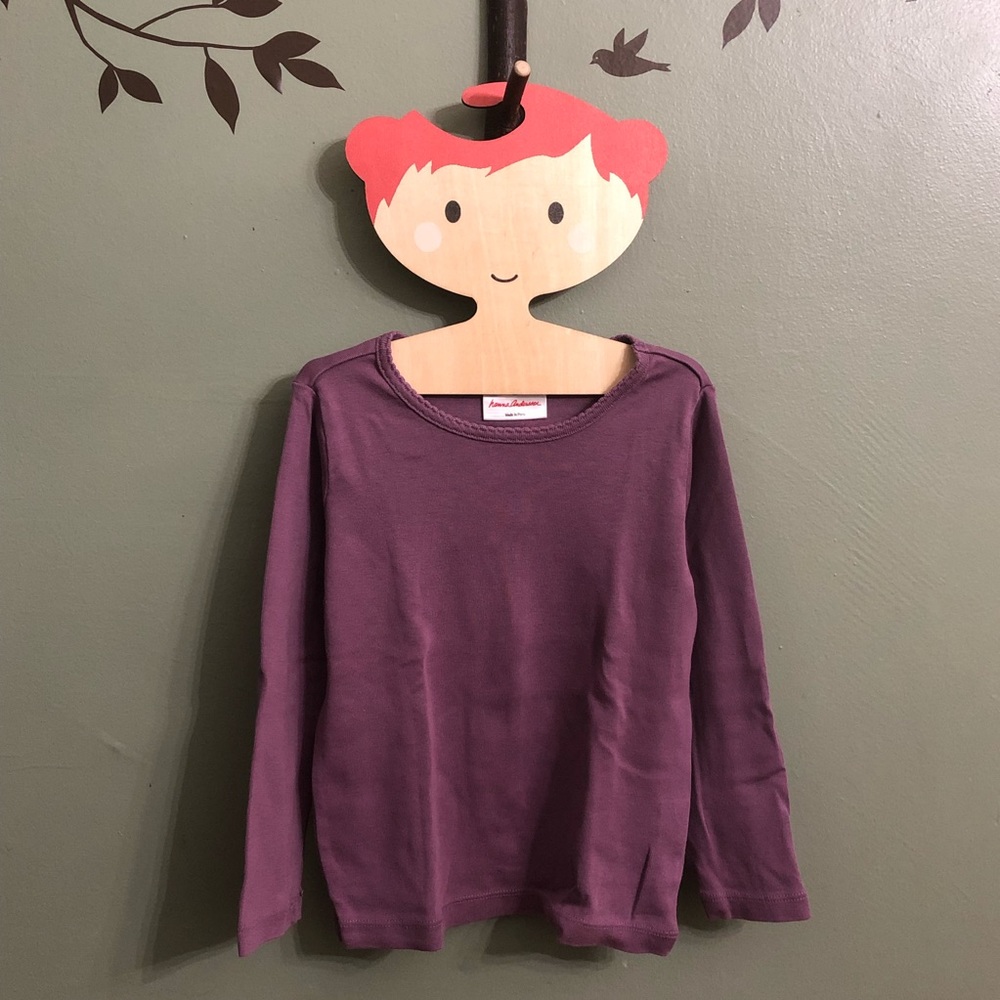 VGUC Hanna Andersson Purple Pima LS Tee, 100 (4)